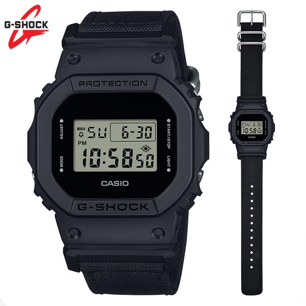 카시오 지샥 DW-5600BCE-1DR 올블랙 코듀라 패브릭 나토밴드 군인 군대 손목시계